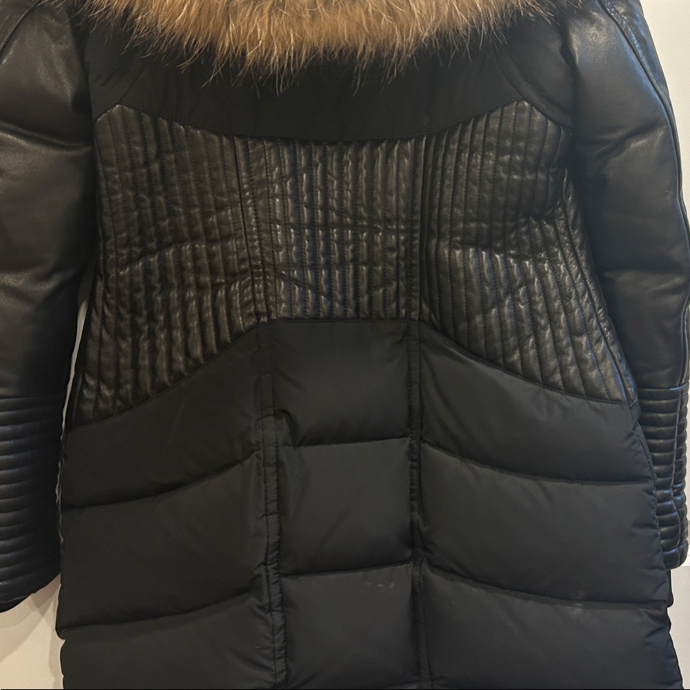 RUDSAK Shauna jacket with authentic arctic fox Fur Trim and leather sleeve - Picture 4 of 8